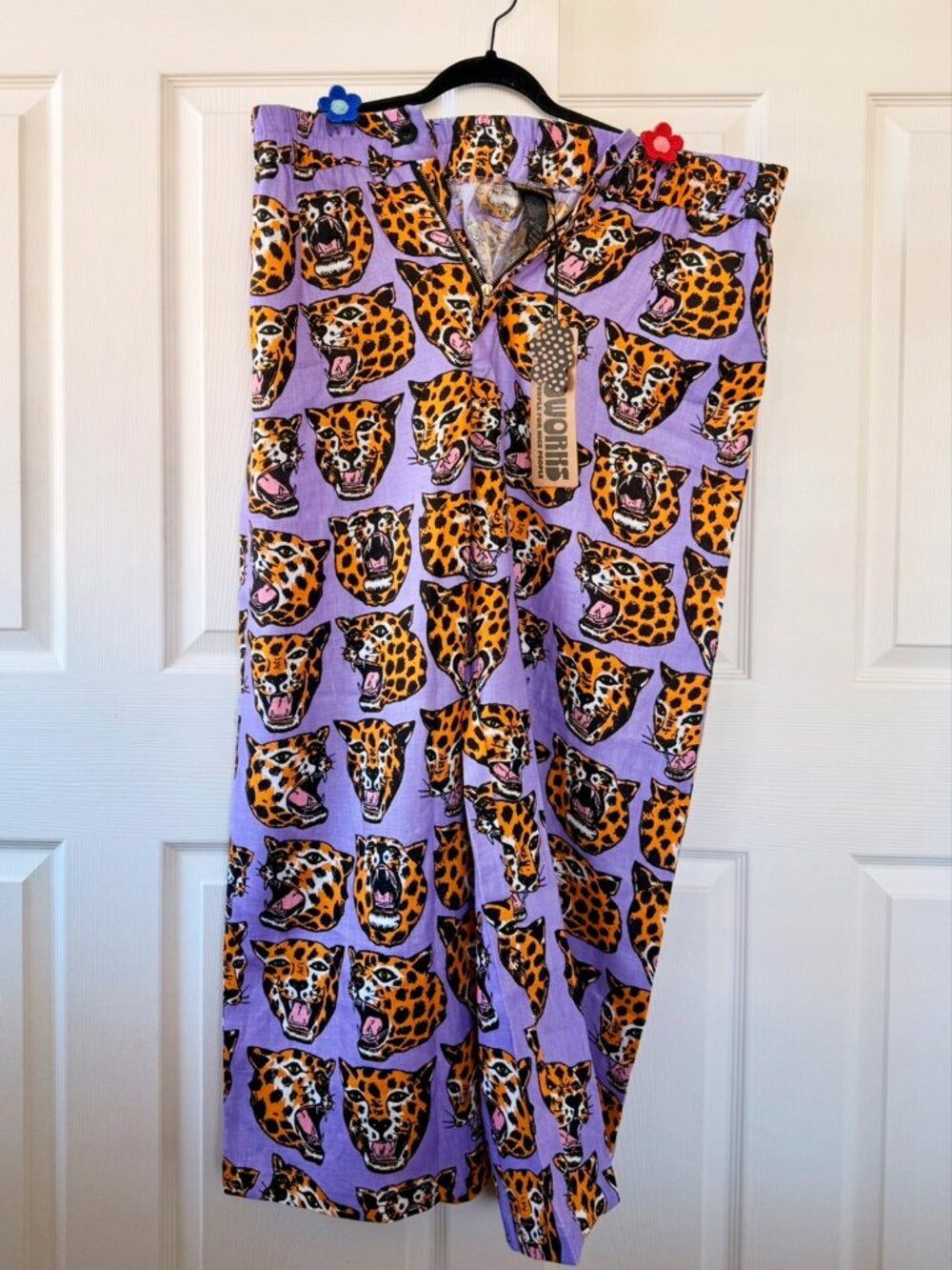 NOOWORKS Linen Catalina Pants Cheetah Head Print - Size 3X - Picture 10 of 10